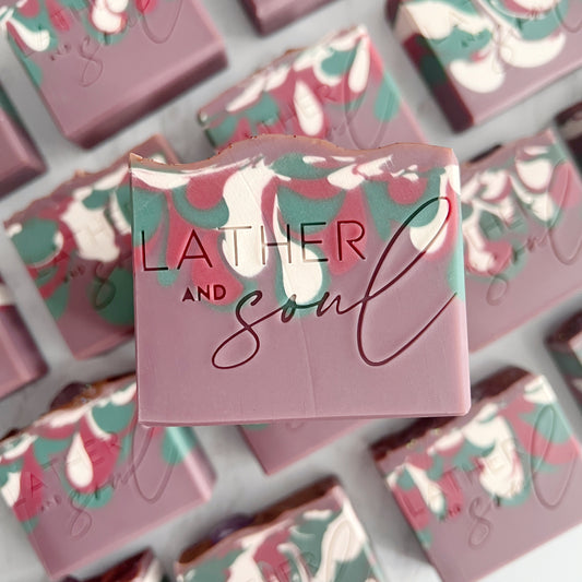 Namaste Centered crystal soap with genuine amethyst crystals