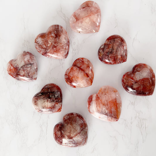 Heart shaped Fire Quartz crystals