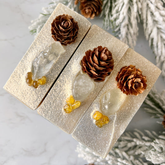 Crystal soaps with clear quartz from Lather and Soul