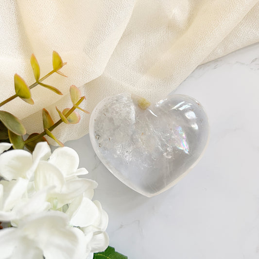 Clear quartz crystal heart