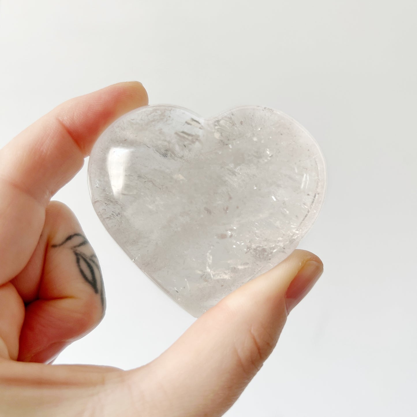 Clear quartz crystal heart