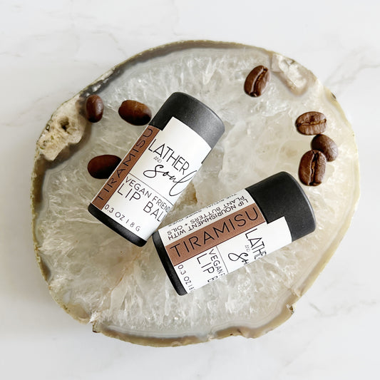 "Tiramisu" vegan lip balm and eco-friendly paperboard tube