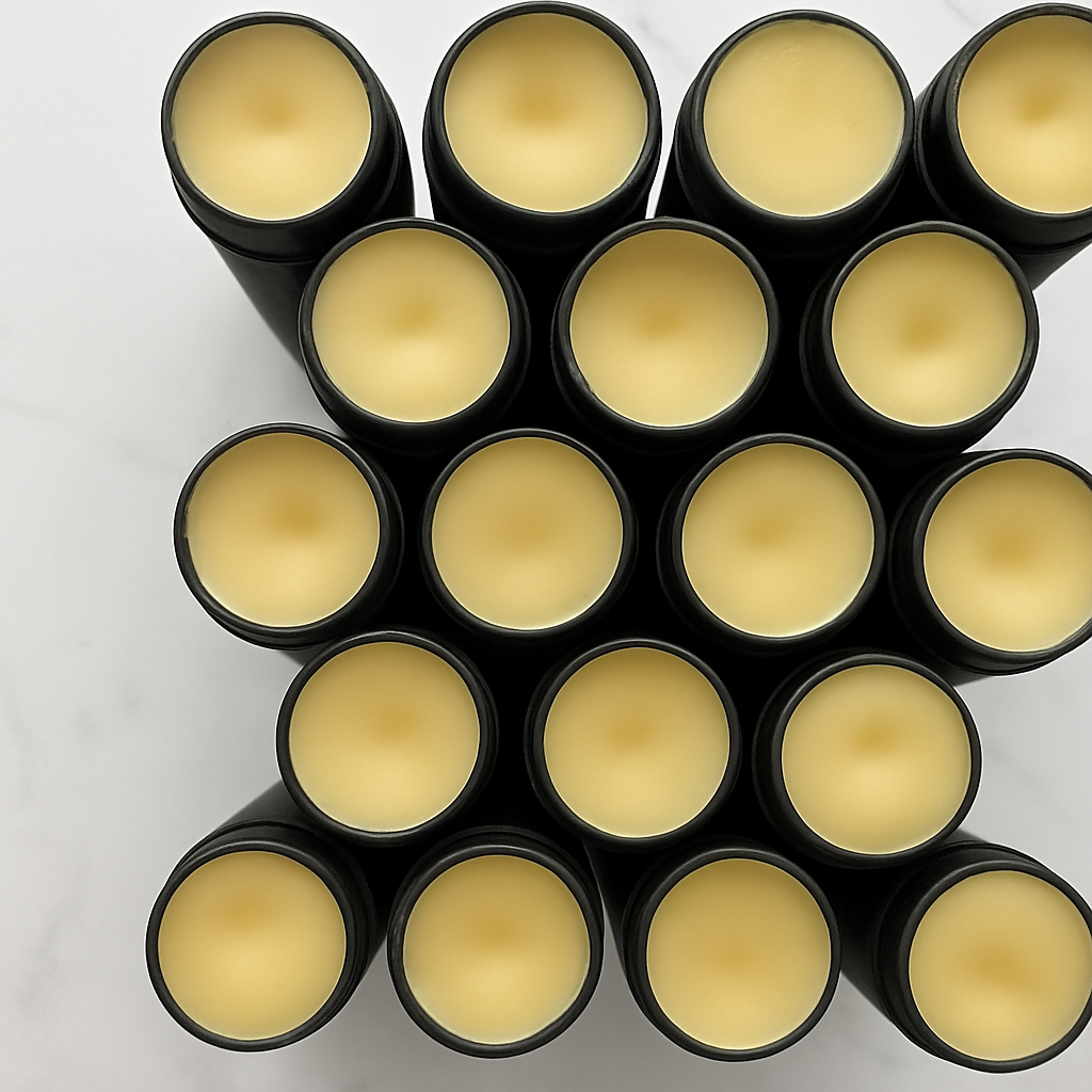 Organic and eco friendly lip balms from Lather and Soul, made in compostable and biodegradable paperboard tubes