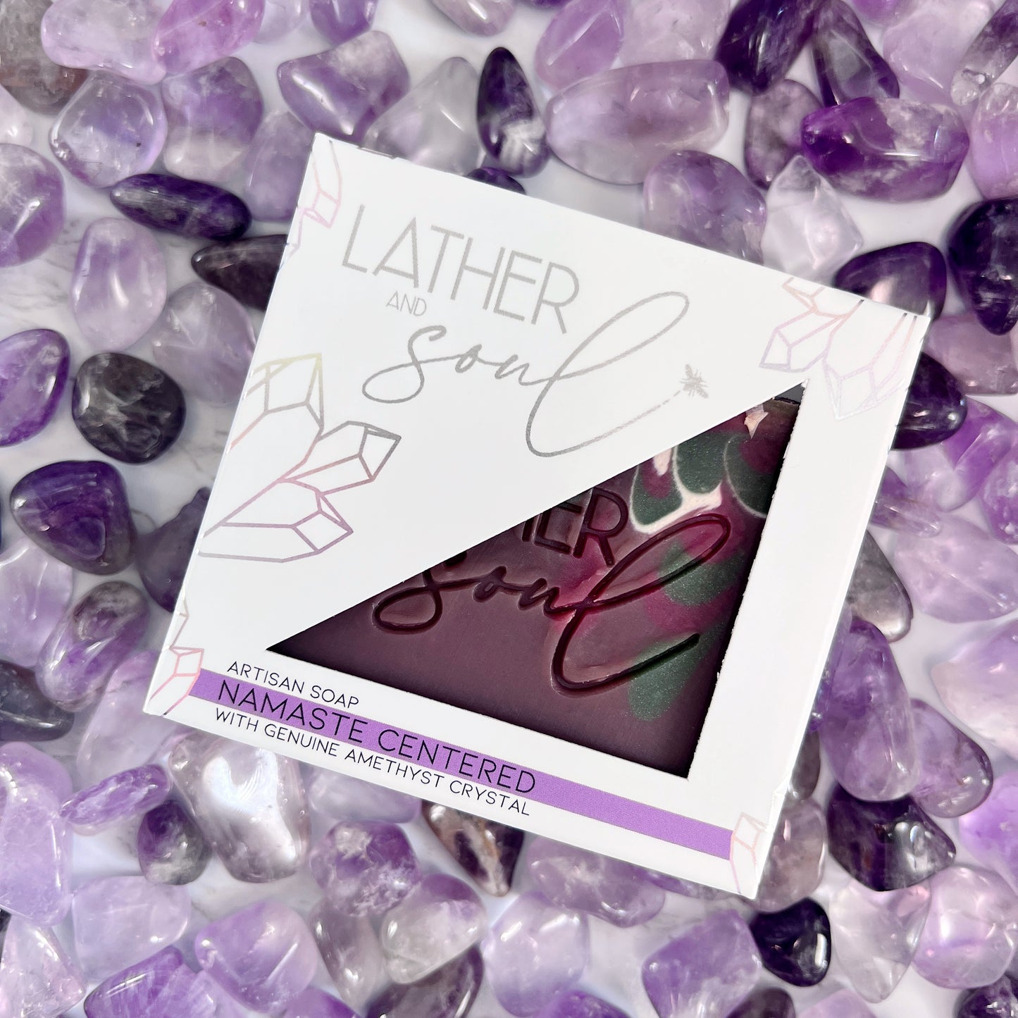 NAMASTE CENTERED Crystal Soap | Genuine Amethyst
