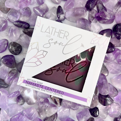 NAMASTE CENTERED Crystal Soap | Genuine Amethyst