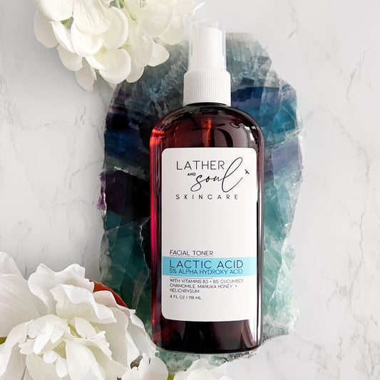 Lactic acid facial toner by Lather and Soul Skincare