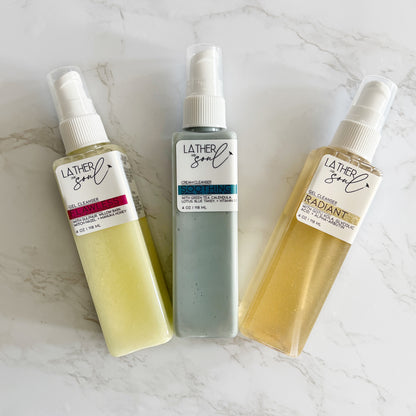 Lather and Soul’s facial cleansers formulated for every skin type. 
