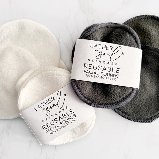 Reusable facial rounds made of cotton bamboo and better for the environment