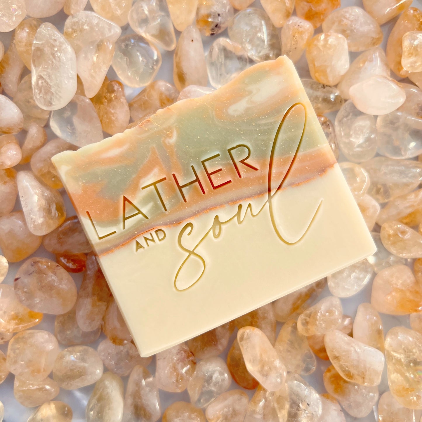 Citrine crystal soap by Lather and Soul Skincare