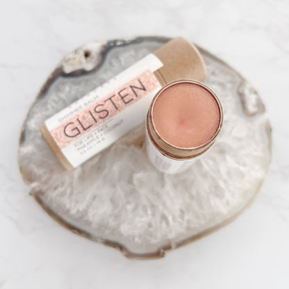 Natural and organic shimmer balm, Glisten by Lather + Soul