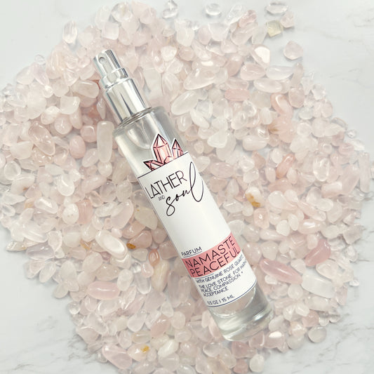 Fine fragrance from Lather & Soul with rose quartz