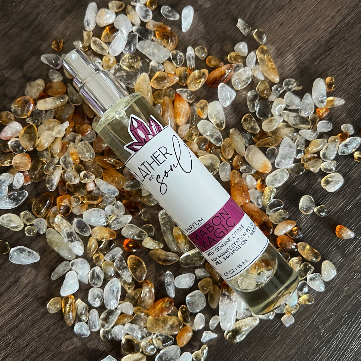 "Mabon Magic" crystal infused parfum with citrine crystals