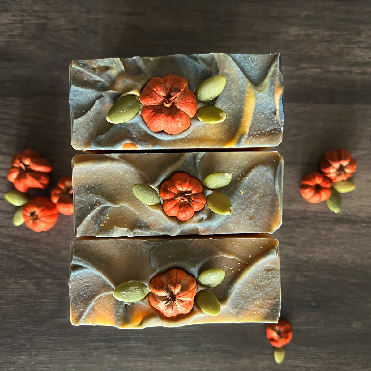 Handmade botanical soap from Lather and Soul for pumpkin spice season