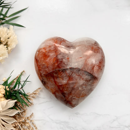 Fire Quartz heart shaped crystal