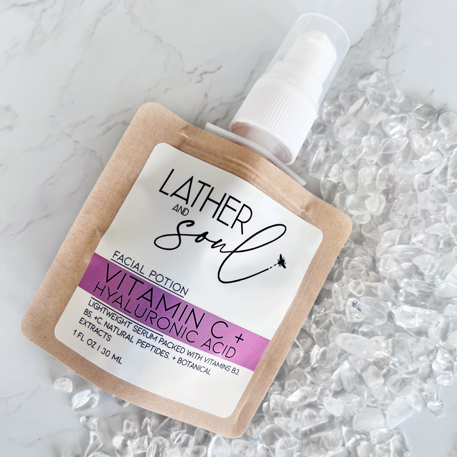 Crystal infused skincare from Lather and Soul Skincare