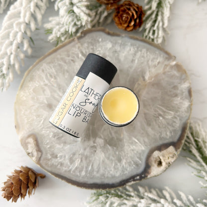 The best organic and nourishing lip balm in a yummy sugar cookie flavor, from Lather + Soul