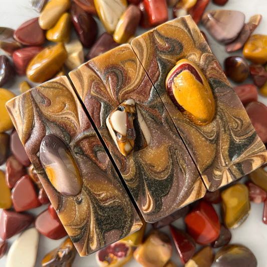 Namaste Grounded mookaite crystal soap for grounding, nurturing, and calmness