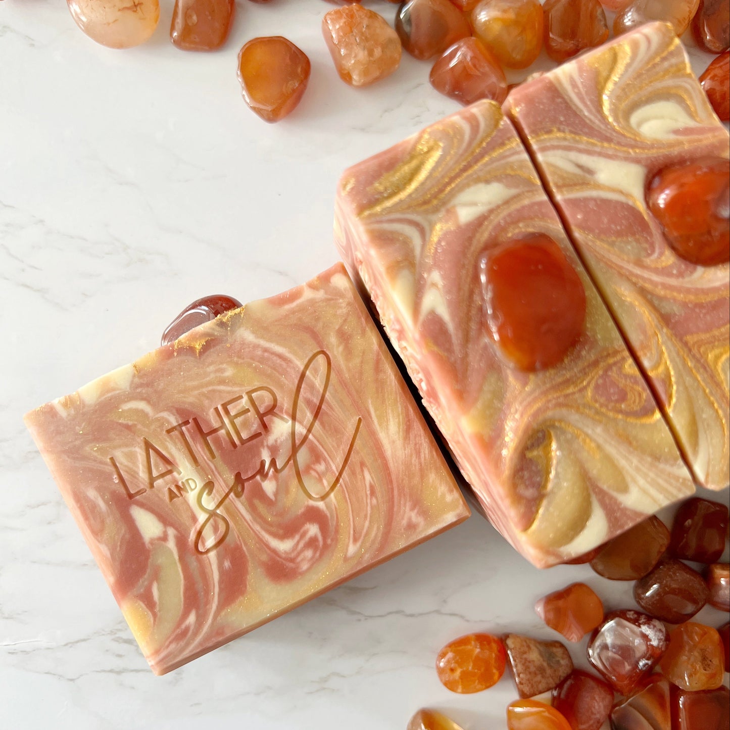 Warm apple and cinnamon scented crystal soap from Lather + Soul, perfect for the holidays
