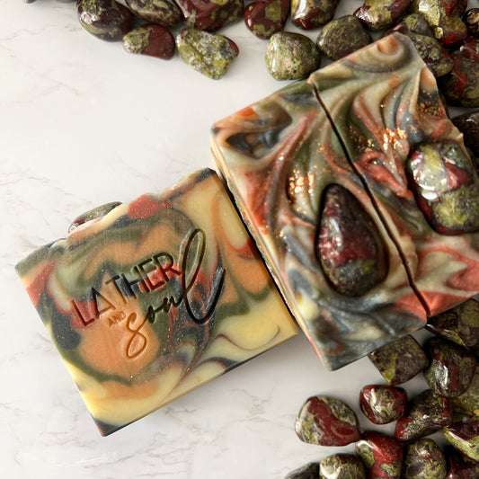 "Soaps for a Cause" from Lather and Soul, with processed being donated to DOVE - Domestic Violence Ended.