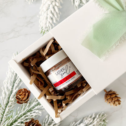 A gift set for all the lip balm lovers, with lip scrub, lip balm, and the perfect lip balm holder so you never lose your balm again