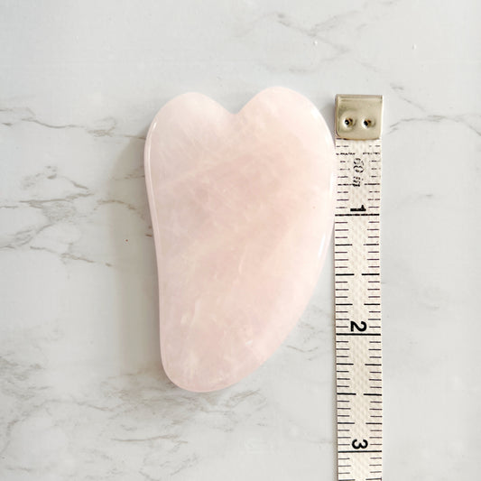 Rose quartz gua sha facial massage tools