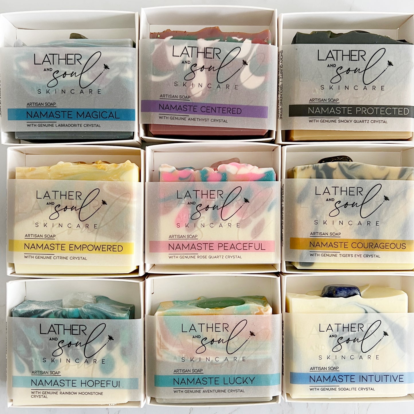 The best crystal soaps with organic ingredients, handmade by Lather and Soul