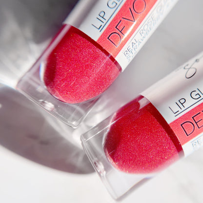 NEW "Devotion" crystal infused lip gloss in strawberry and cream scent!