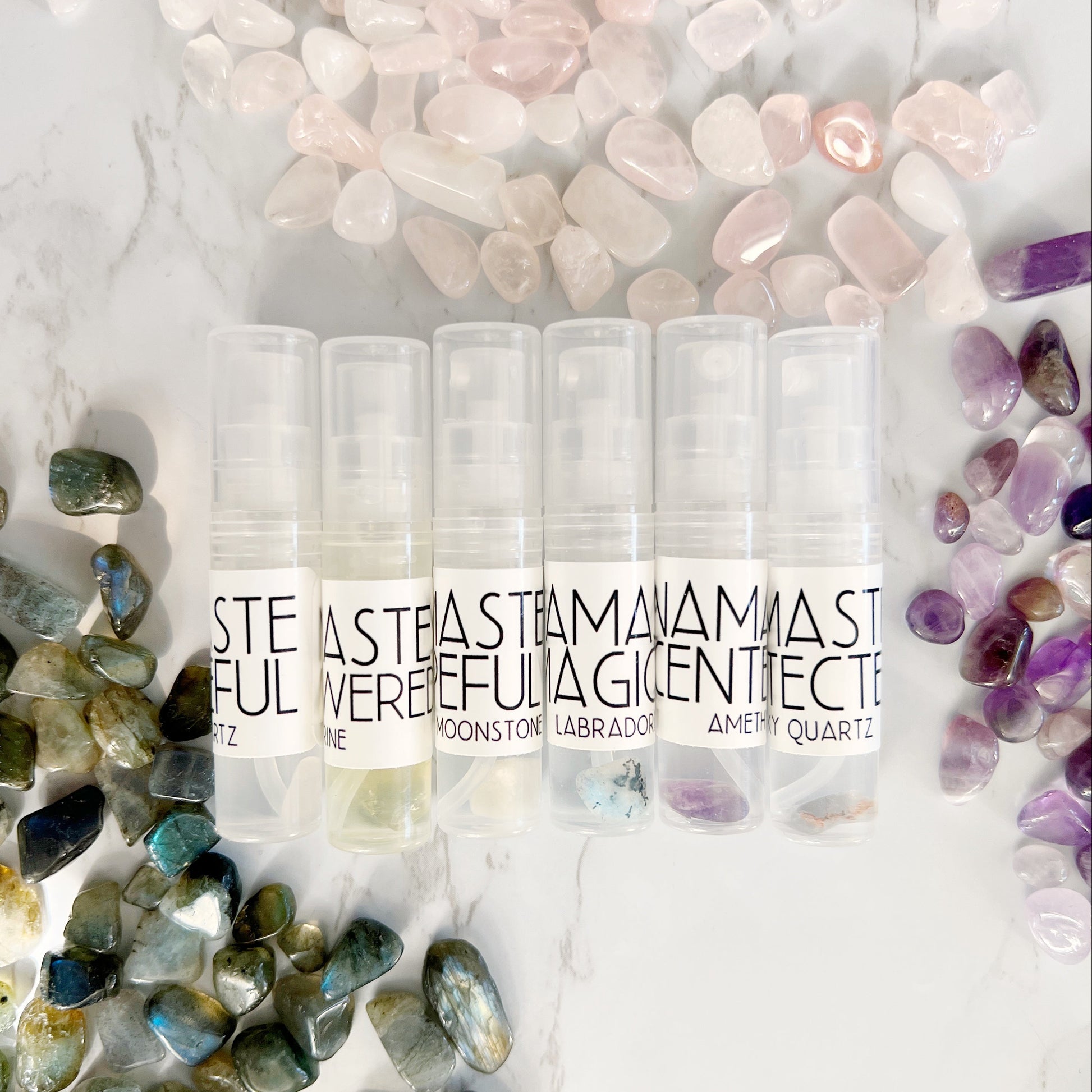 Crystal infused perfume discovery set