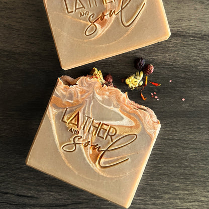 "Basic Witch" artisan soaps in a scrumptious sweet pumpkin pie scent
