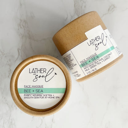 "Bee + Sea" Dead Sea clay masque by Lather and Soul Skincare