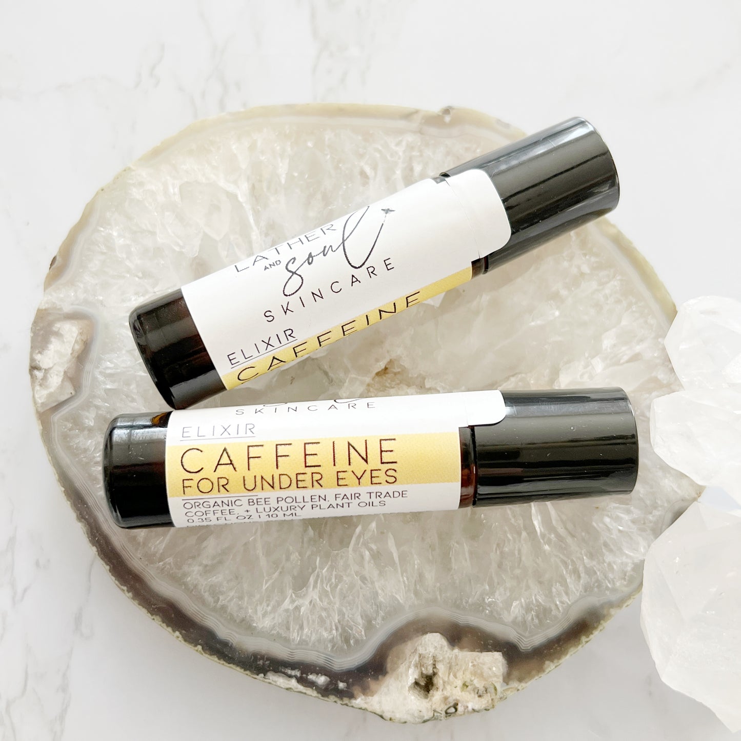 Caffeine under eye oil elixir by Lather and Soul Skincare