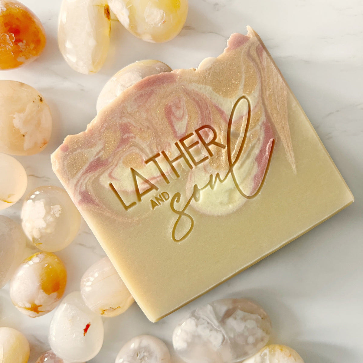 "Root + Rise" crystal soap with proceeds donated to DOVE, Inc for victims of domestic violence