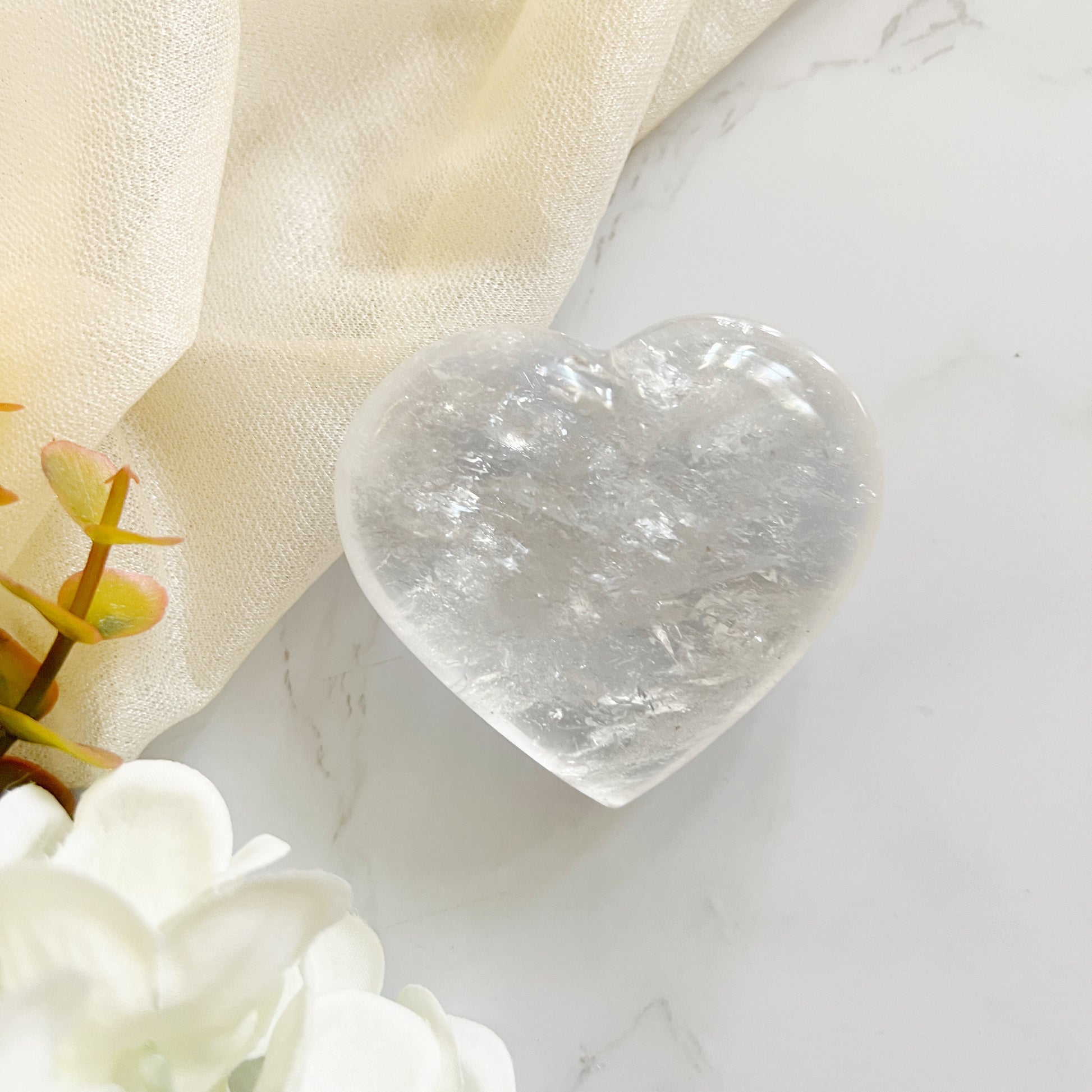 Clear quartz crystal heart