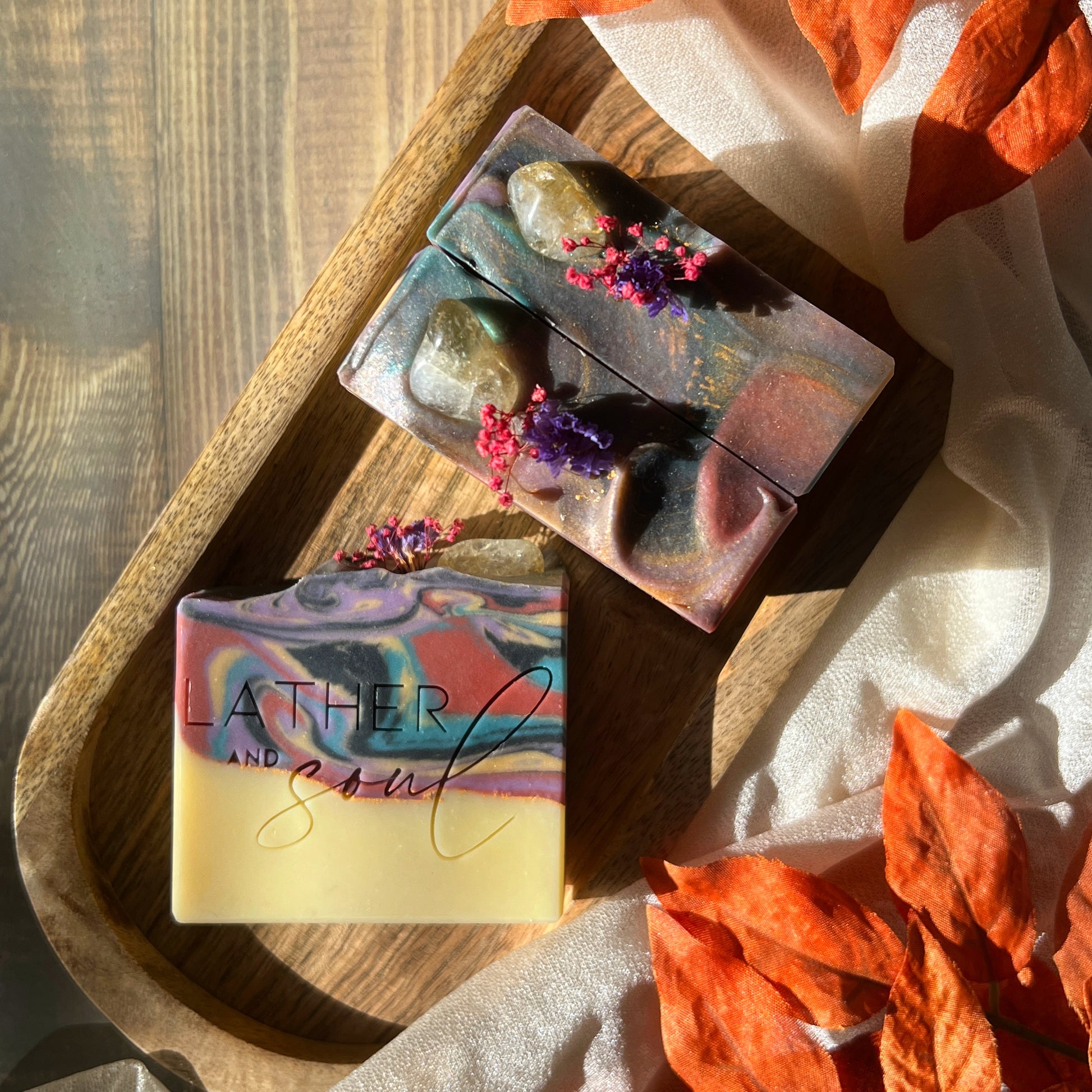 "Mabon Magic" crystal soap made by Lather and Soul