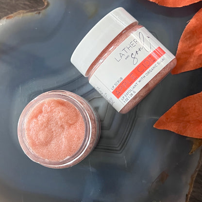 The most nourishing lip scrub, made by Lather and Soul, in a yummy Apple Cider flavor