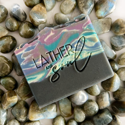 Artisan Crystal Bar Soap with labradorite