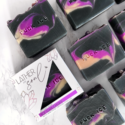 "F•ck ICE" crystal soap to support immigrant rights from Lather and Soul