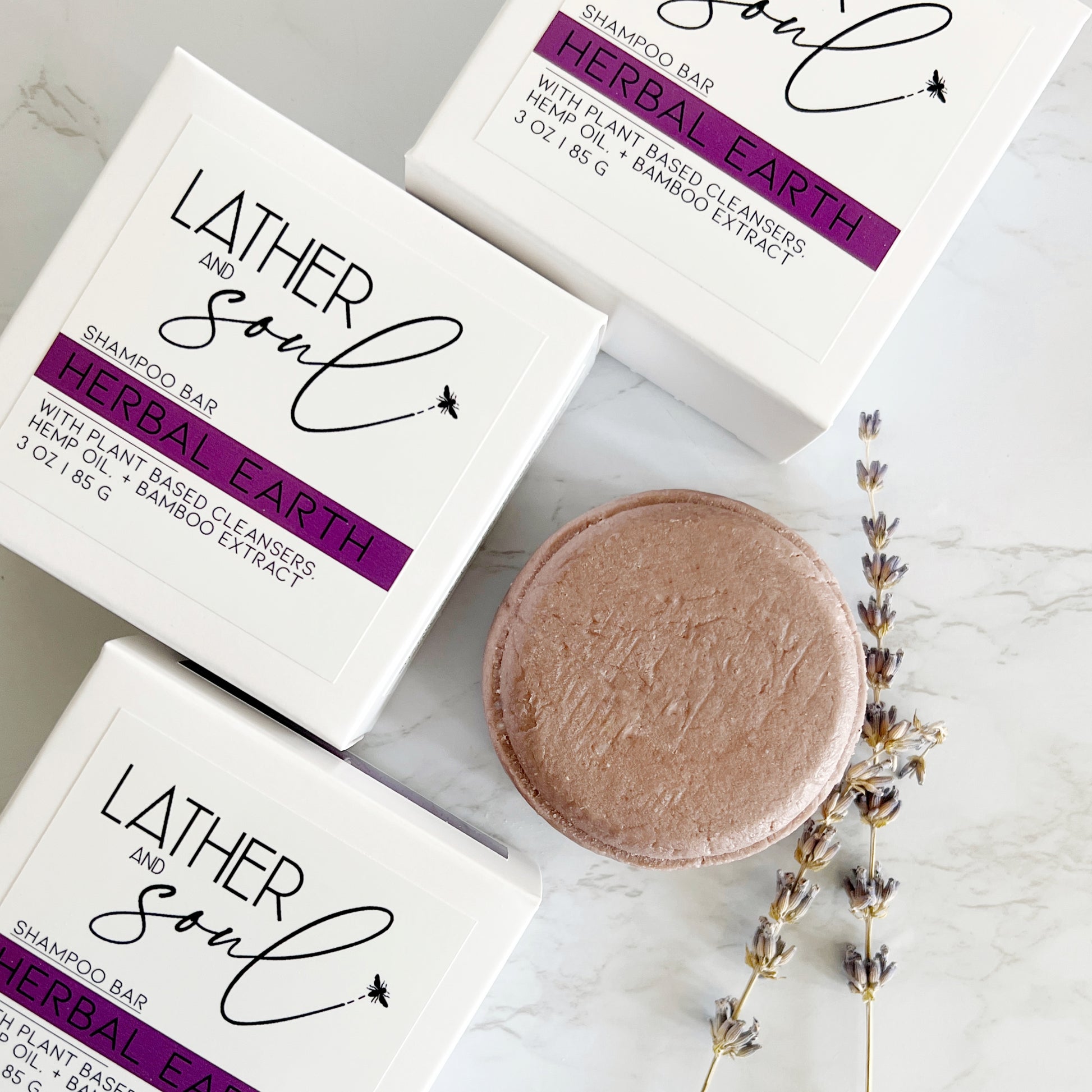 The best eco friendly solid shampoo bar scented with essential oils.