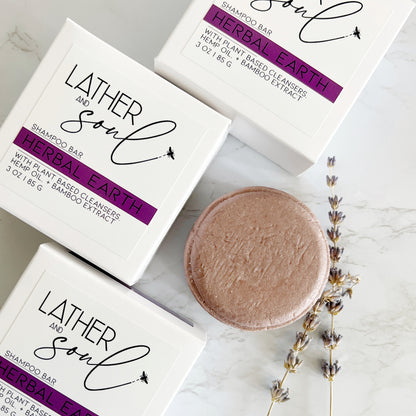 The best eco friendly solid shampoo bar scented with essential oils.