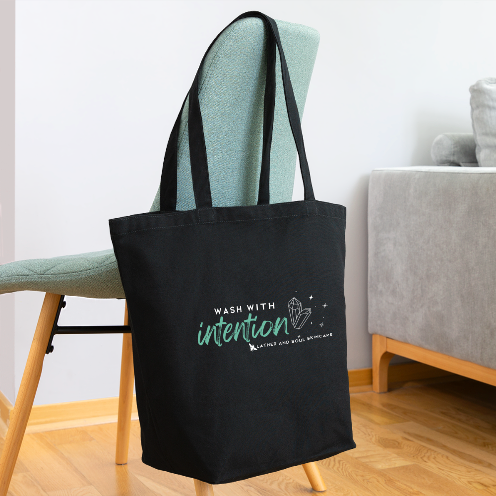 Wash with Intention | Eco-Friendly Cotton Tote - black