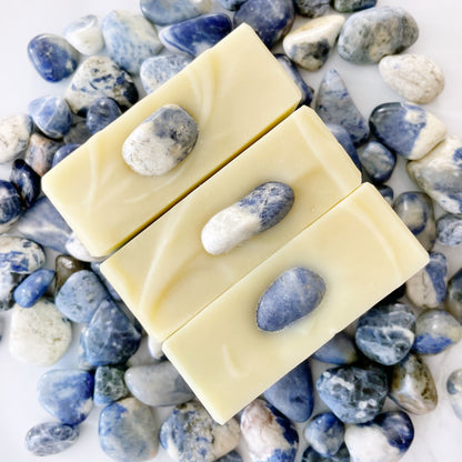 Crystal soap with genuine sodalite