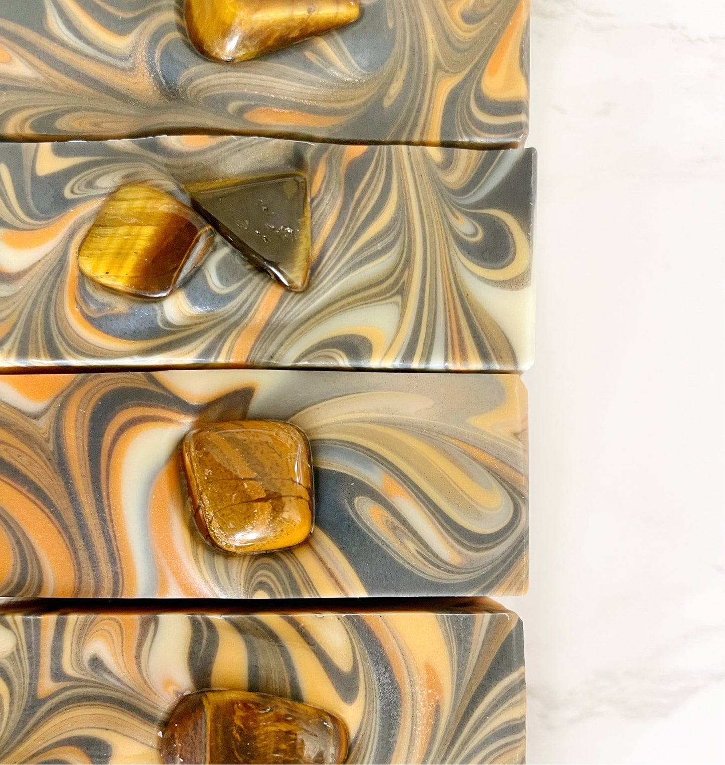 Namaste Courageous Crystal Soap with Genuine Tiger's Eye by Plainville Homestead. 